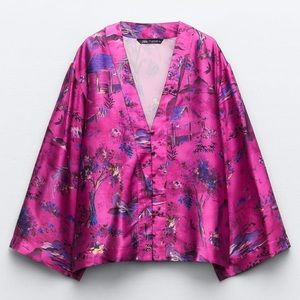 Printed Kimono-Style Shirt